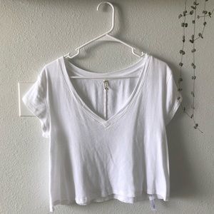 ❌SOLD❌Free People White V Neck Tee